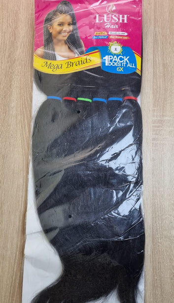 Lush Hair 6X Mega Braids Pre-Stretched
